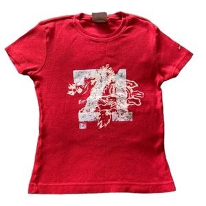NIKE Red Graphic Sport Tee Top Size XS Y2K